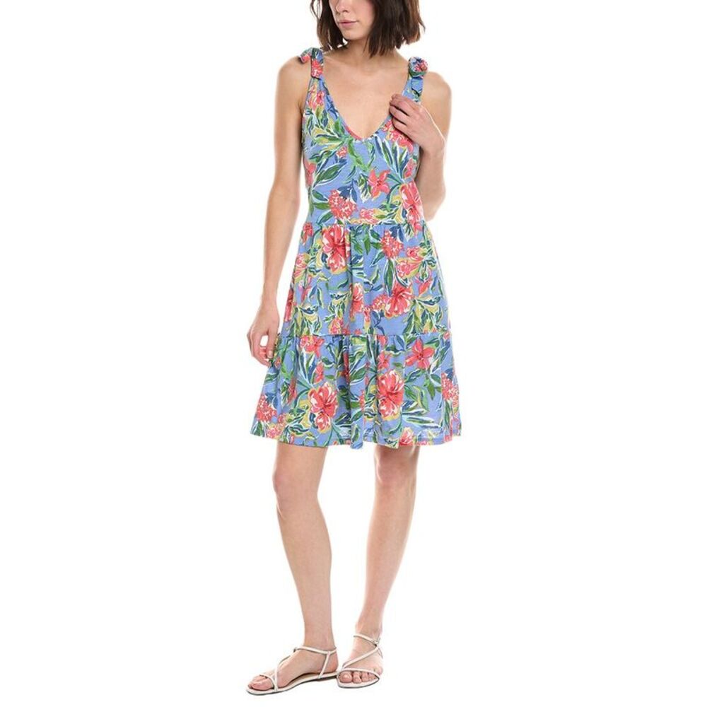 Stella Parker Womens Bow Shoulder Tiered Mini Dress